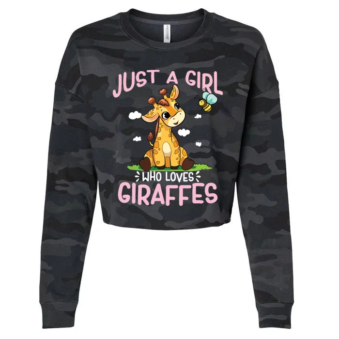 Who Loves Giraffe, Cute Giraffe Cropped Pullover Crew