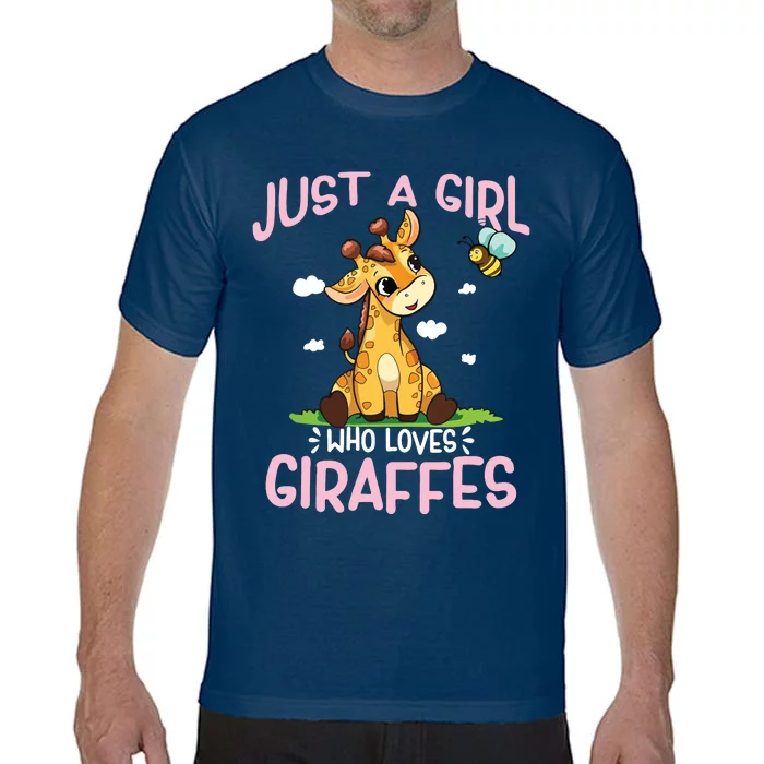 Who Loves Giraffe, Cute Giraffe Comfort Colors T-Shirt