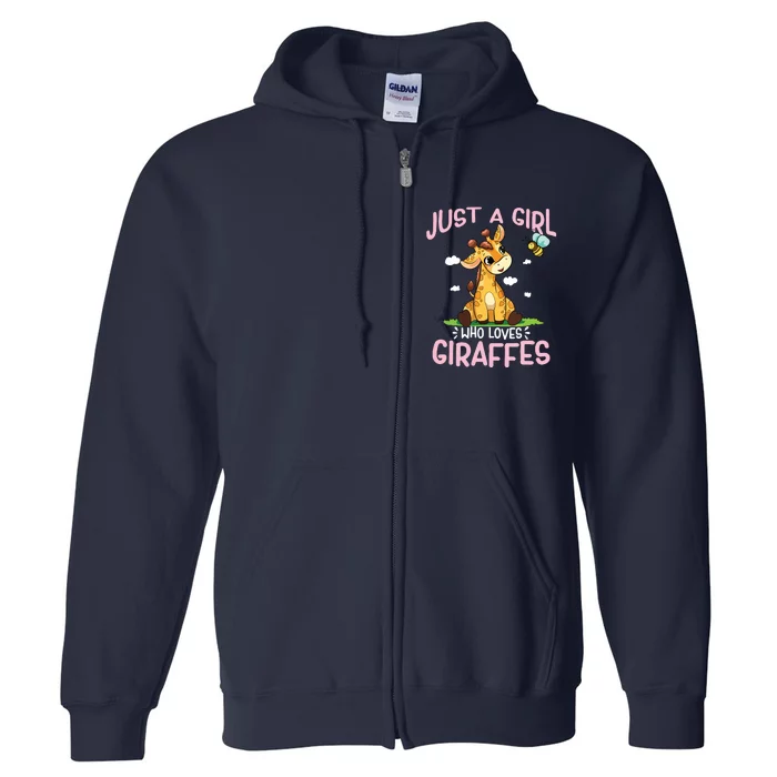 Who Loves Giraffe, Cute Giraffe Full Zip Hoodie