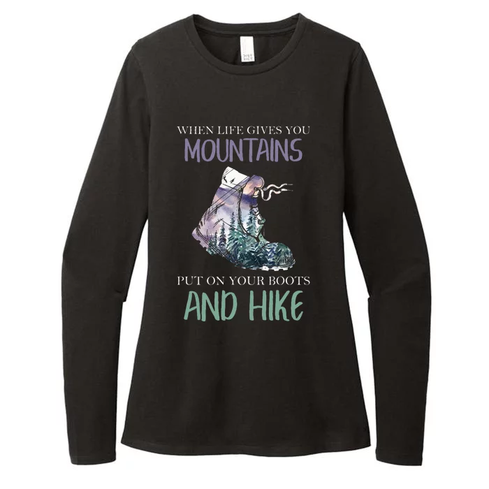 When Life Gives You Mountains Hiking Camping Mountaineering Womens CVC Long Sleeve Shirt