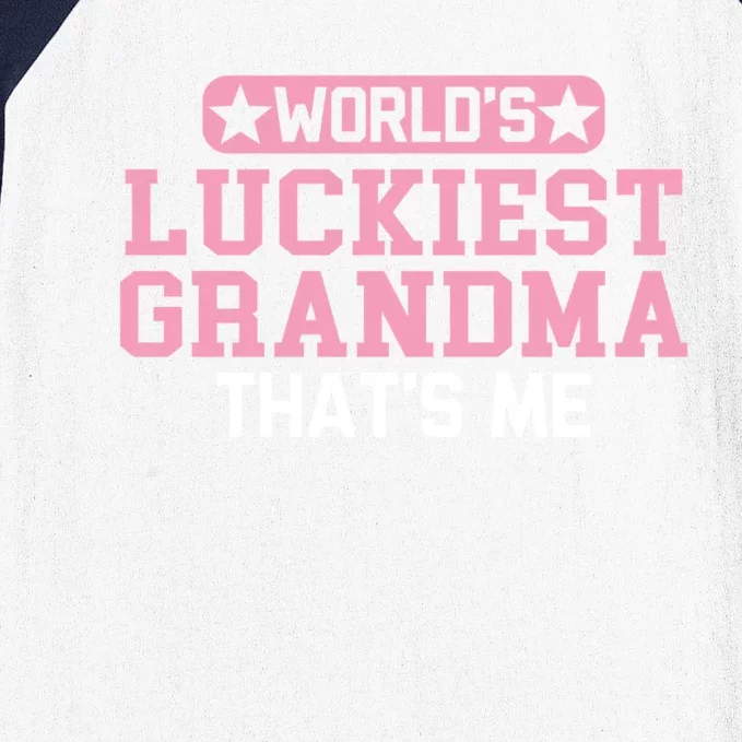 WorldS Luckiest Grandma ThatS Me Gift Baseball Sleeve Shirt