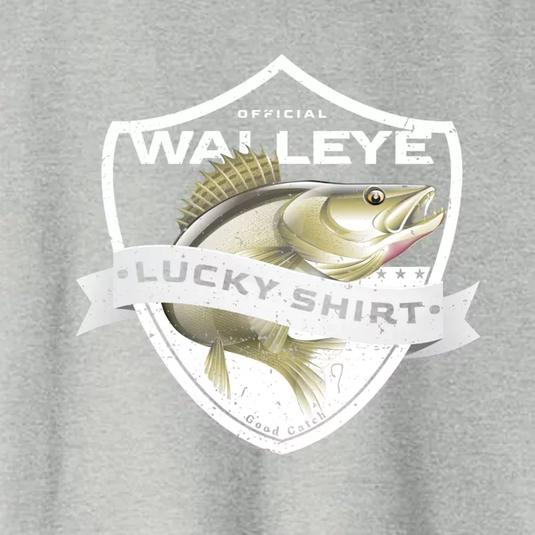 Walleye Lucky Gift Funny Accessories To Walleye Fishing Gift Women's Crop Top Tee