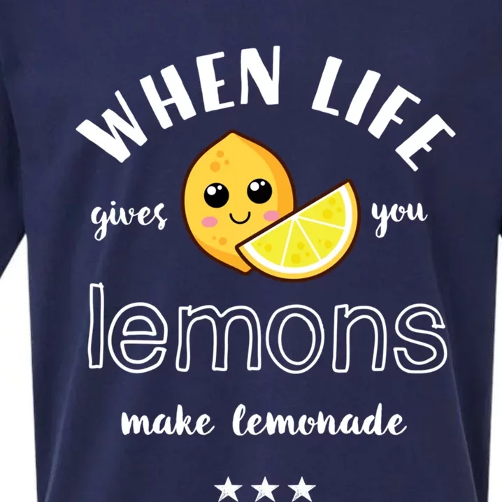 When Life Gives You Lemons Make Lemonade Funny Cool Summer Cute Gift Sueded Cloud Jersey T-Shirt