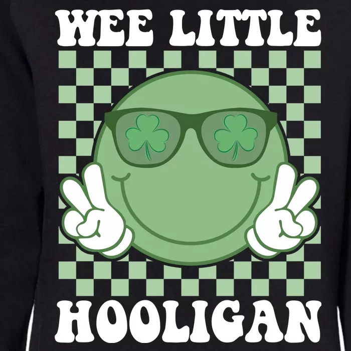 Wee Little Hooligan St Patricks Day Smile Retro Womens California Wash Sweatshirt