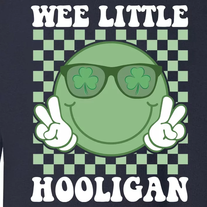 Wee Little Hooligan St Patricks Day Smile Retro Toddler Sweatshirt