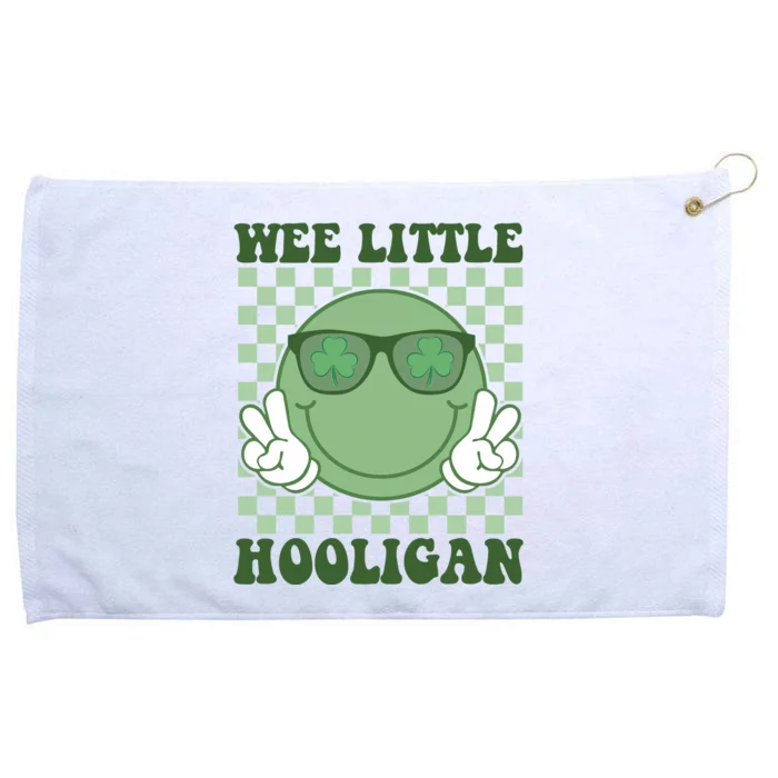 Wee Little Hooligan St Patricks Day Smile Retro Grommeted Golf Towel