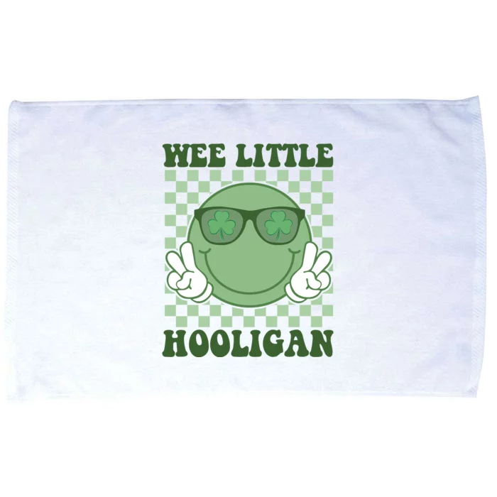 Wee Little Hooligan St Patricks Day Smile Retro Microfiber Hand Towel