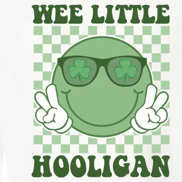 Wee Little Hooligan St Patricks Day Smile Retro Cropped Pullover Crew