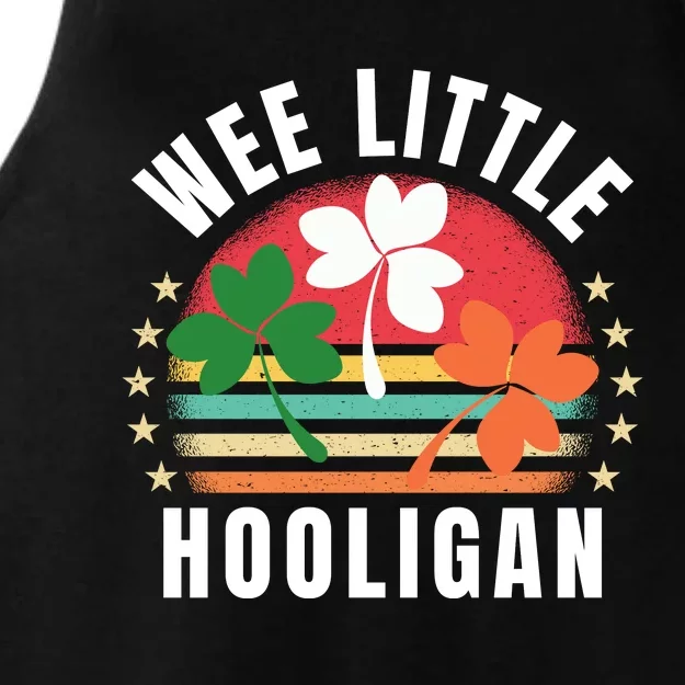 Wee Little Hooligan Funny Clovers St PatrickS Day Retro Ladies Tri-Blend Wicking Tank