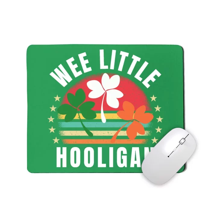 Wee Little Hooligan Funny Clovers St PatrickS Day Retro Mousepad