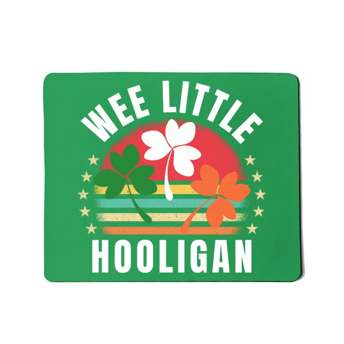 Wee Little Hooligan Funny Clovers St PatrickS Day Retro Mousepad