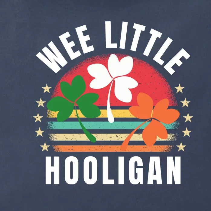 Wee Little Hooligan Funny Clovers St PatrickS Day Retro Zip Tote Bag