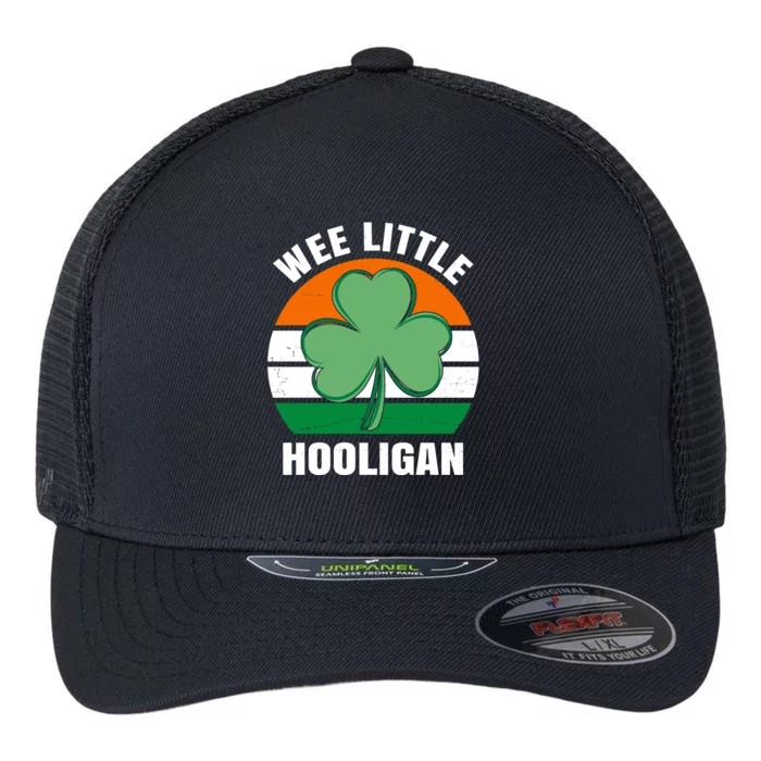 Wee Little Hooligan St Patricks Day Clover Flexfit Unipanel Trucker Cap