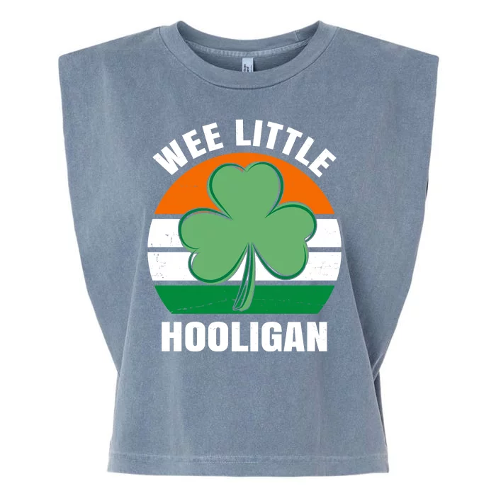 Wee Little Hooligan St Patricks Day Clover Garment-Dyed Women's Muscle Tee