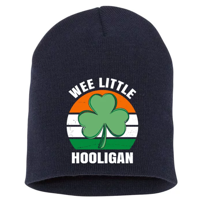 Wee Little Hooligan St Patricks Day Clover Short Acrylic Beanie