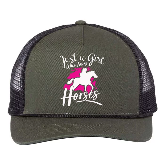 Who Loves Horses Riding Equestrian Retro Rope Trucker Hat Cap