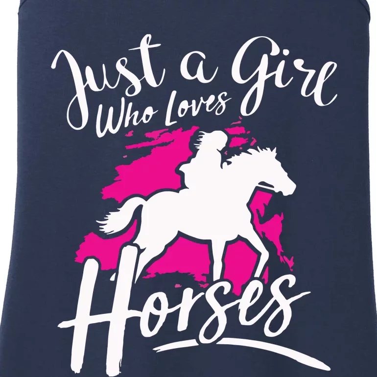 Who Loves Horses Riding Equestrian Ladies Essential Tank