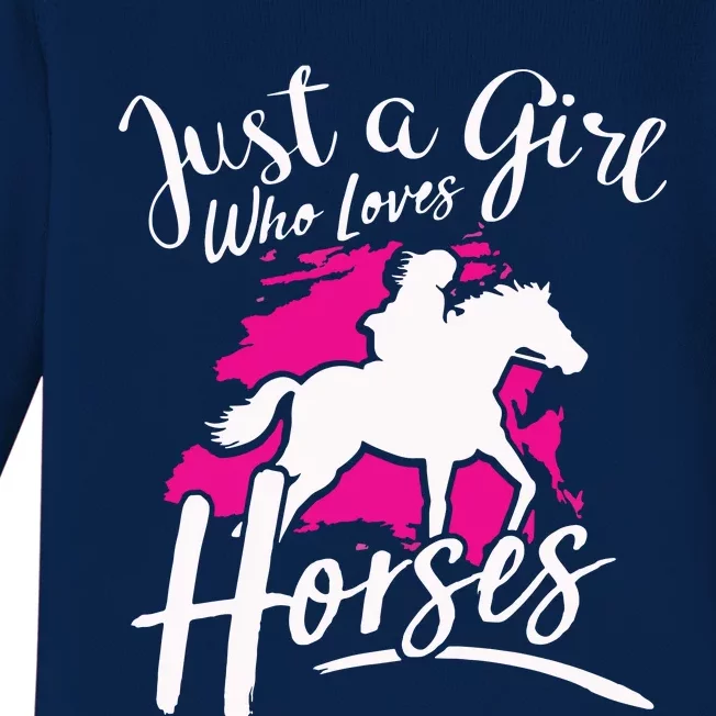 Who Loves Horses Riding Equestrian Baby Long Sleeve Bodysuit