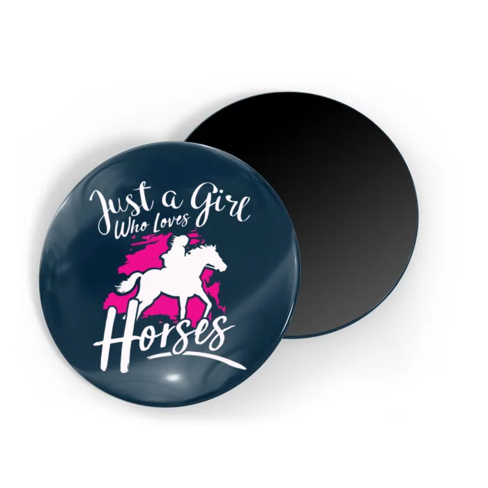 Who Loves Horses Riding Equestrian Magnet