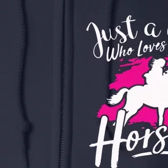 Who Loves Horses Riding Equestrian Full Zip Hoodie