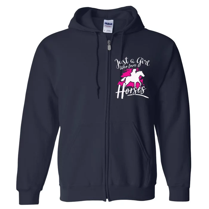 Who Loves Horses Riding Equestrian Full Zip Hoodie