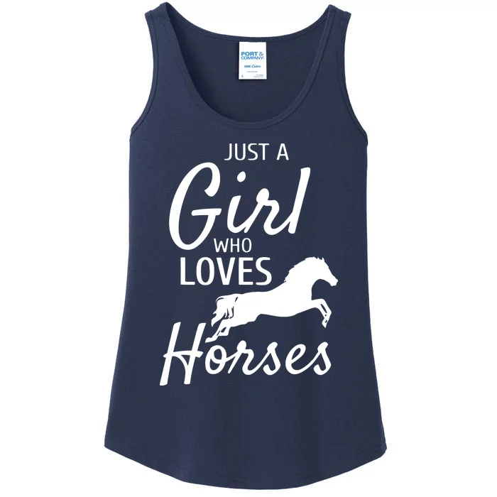 Who Loves Horses Riding Gifts Horse Lover Ladies Essential Tank