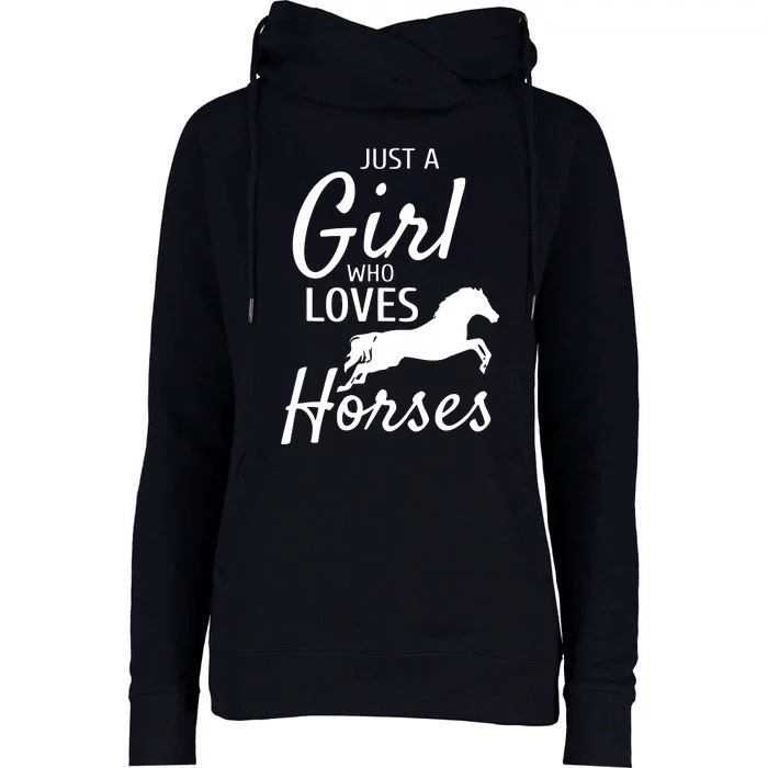 Who Loves Horses Riding Gifts Horse Lover Womens Funnel Neck Pullover Hood