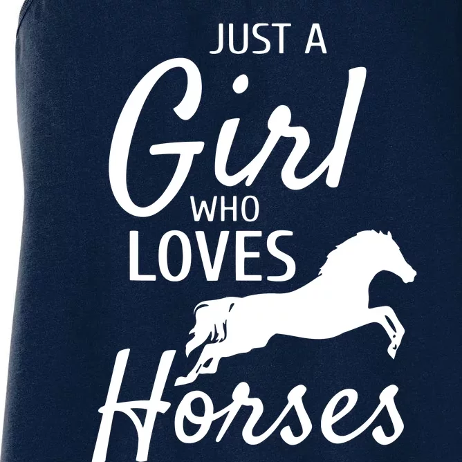 Who Loves Horses Riding Gifts Horse Lover Women's Racerback Tank