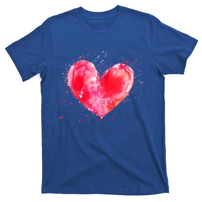 Watercolor Love Heart Graphic Valentine's Day Gift T-Shirt