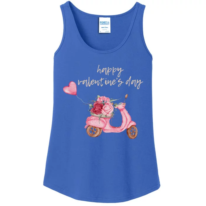 Watercolor Love Happy Valentine's Day For Couples Love Bug Funny Gift Ladies Essential Tank