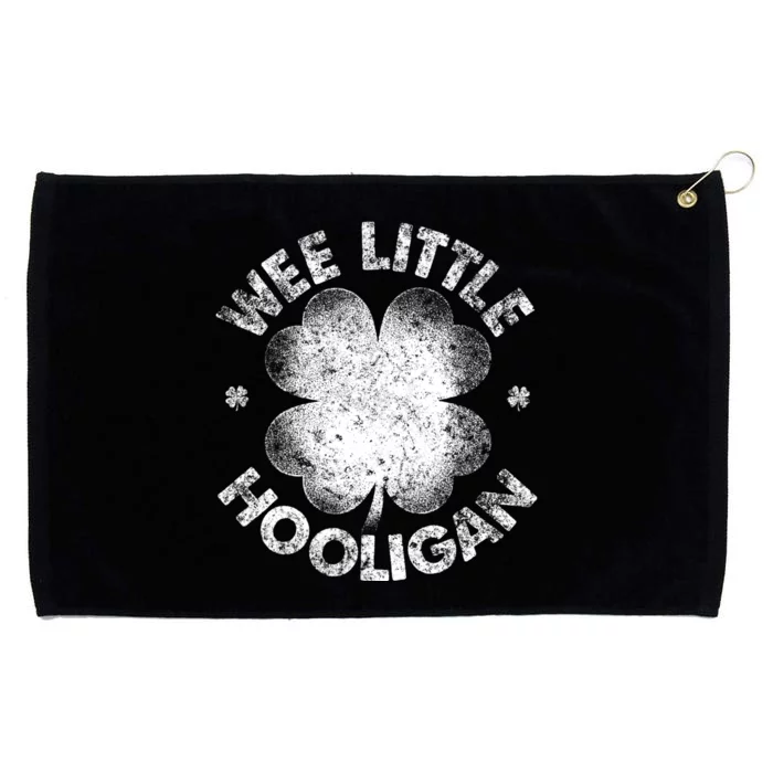 Wee Little Hooligan Funny St Patrick's Day Shamrock Grommeted Golf Towel