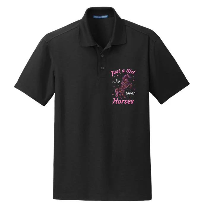 Who Loves Horses Equestrian Horse Dry Zone Grid Performance Polo