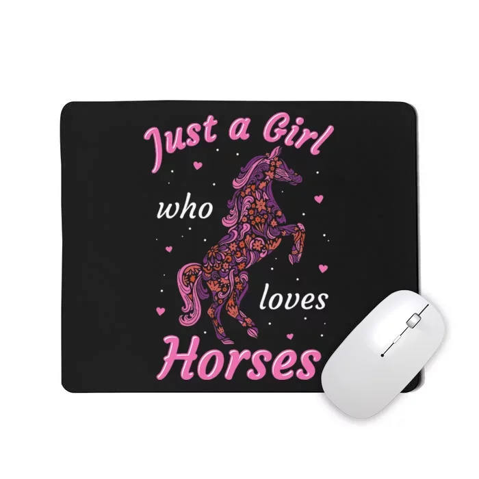 Who Loves Horses Equestrian Horse Mousepad