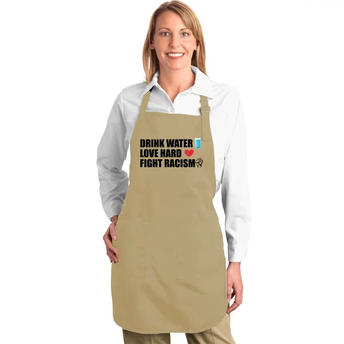 Water Love Hard Fight Racism Antigiftracism Meaningful Gift Full-Length Apron With Pocket