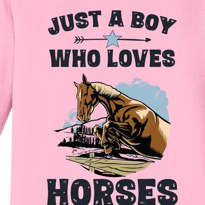 Who Loves Horses Shirts Horse Equestrian Baby Long Sleeve Bodysuit