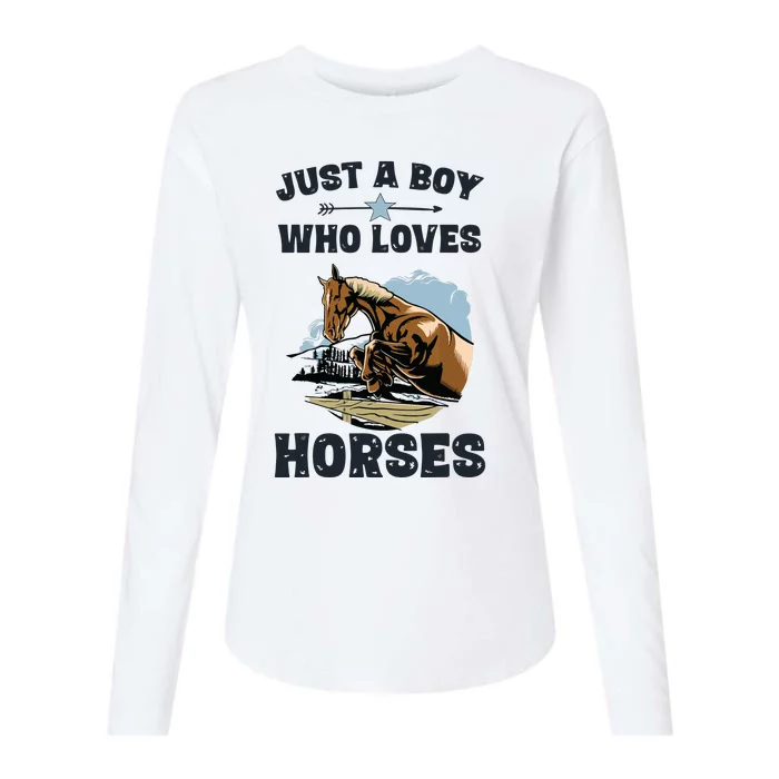 Who Loves Horses Shirts Horse Equestrian Womens Cotton Relaxed Long Sleeve T-Shirt