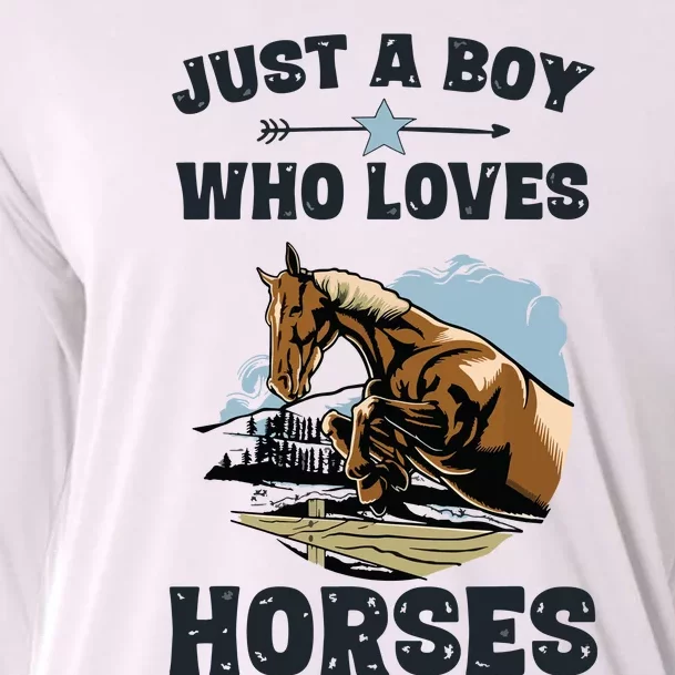 Who Loves Horses Shirts Horse Equestrian Cooling Performance Long Sleeve Crew