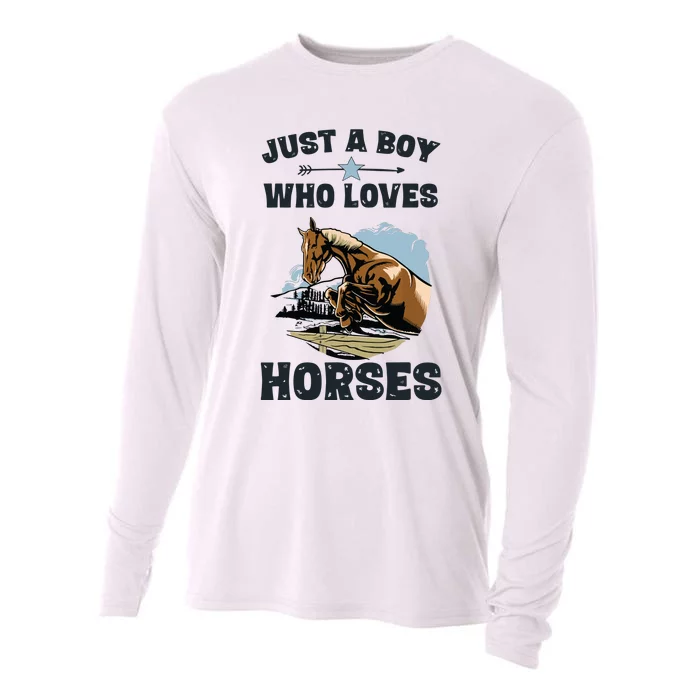 Who Loves Horses Shirts Horse Equestrian Cooling Performance Long Sleeve Crew