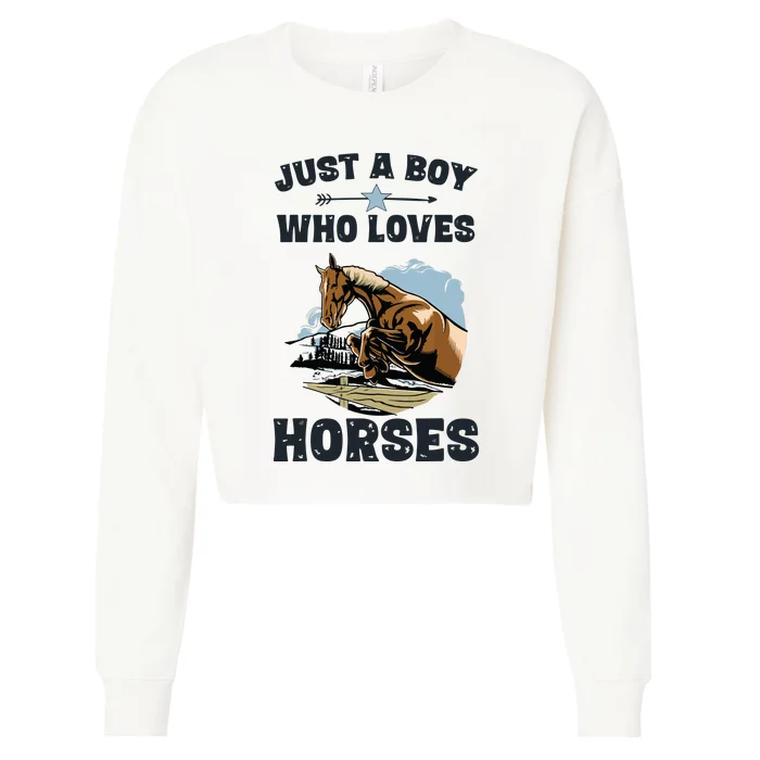 Who Loves Horses Shirts Horse Equestrian Cropped Pullover Crew