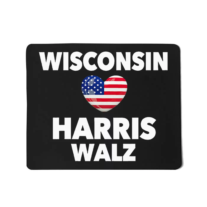 Wisconsin Loves Harris Walz America Us Election Democrat Mousepad