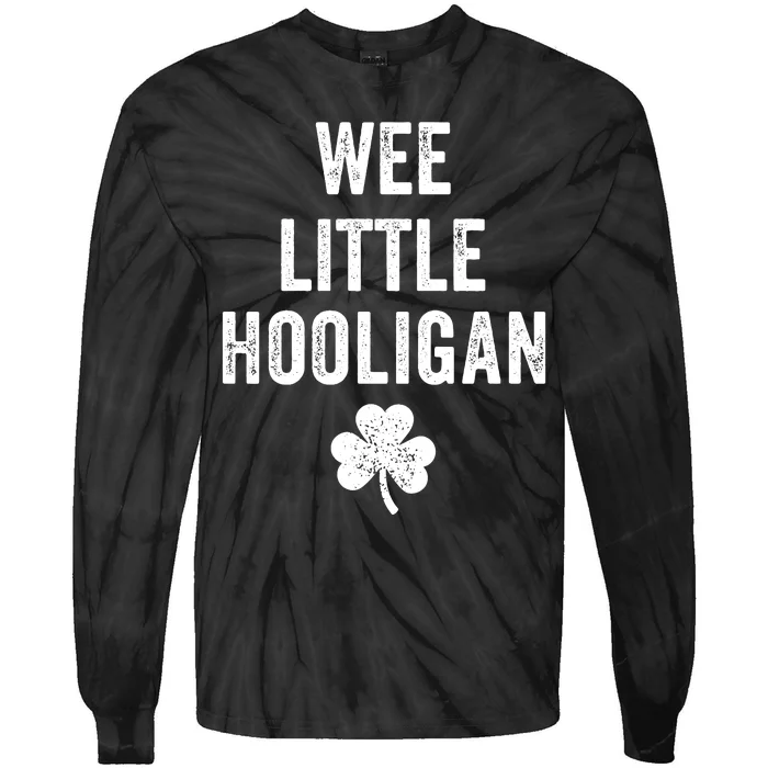 Wee Little Hooligan St Patricks Day Irish Baby Tie-Dye Long Sleeve Shirt