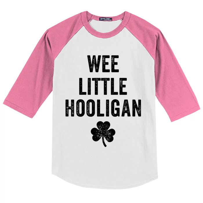 Wee Little Hooligan St Patricks Day Irish Baby Kids Colorblock Raglan Jersey