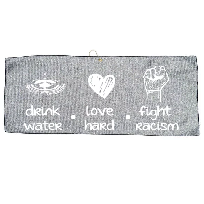 Water Love Hard Fight Racism Funny Gift Large Microfiber Waffle Golf Towel