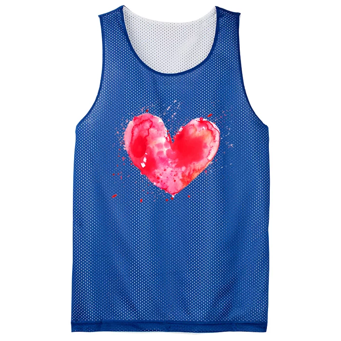 Watercolor Love Heart Graphic Valentine's Day Gift Mesh Reversible Basketball Jersey Tank