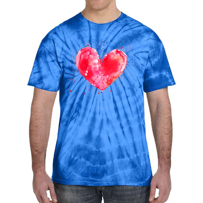 Watercolor Love Heart Graphic Valentine's Day Gift Tie-Dye T-Shirt