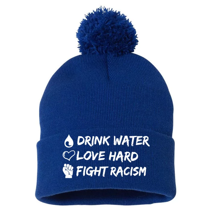 Water Love Hard Fight Raci Sm Great Gift Pom Pom 12in Knit Beanie