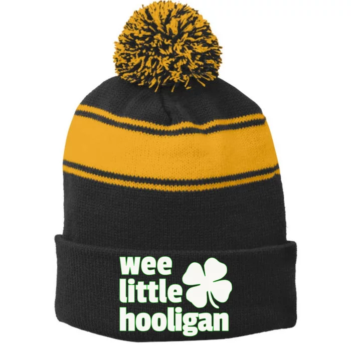 WEE LITTLE HOOLIGAN St. Patrick's Day Boy Girl Stripe Pom Pom Beanie