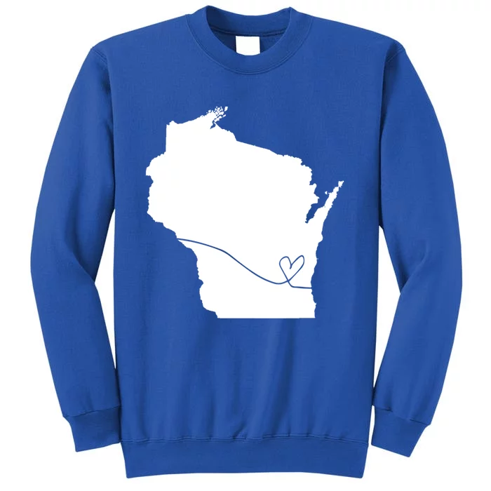 Wisconsin Love Heart Home State Midwest Wisco Vintage Retro Funny Gift Sweatshirt