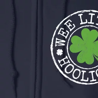 Wee Little Hooligan Funny Clovers Teen St Patrick's Day Full Zip Hoodie