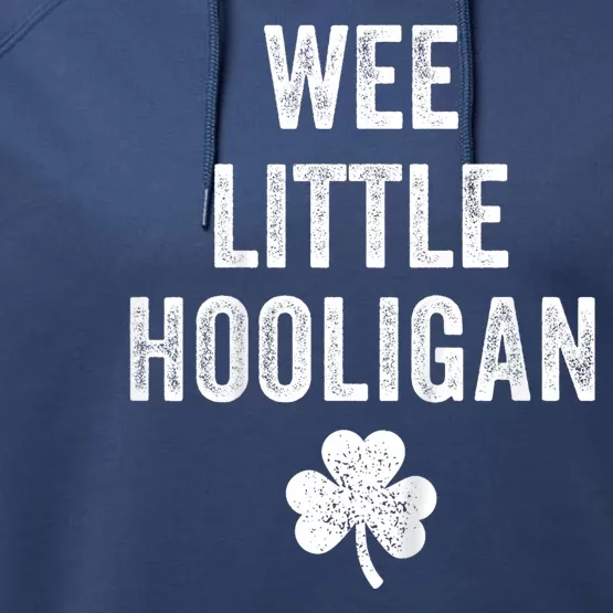 Wee Little Hooligan Boy St Patricks Day Irish Baby Performance Fleece Hoodie